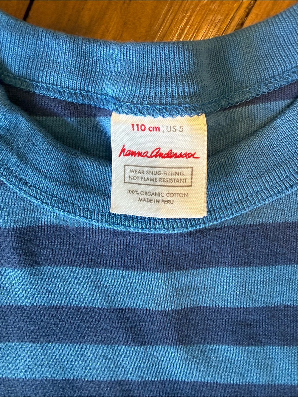 Hanna Andersson Blue and Navy Striped Kids Pajama Set - Picture 2 of 2